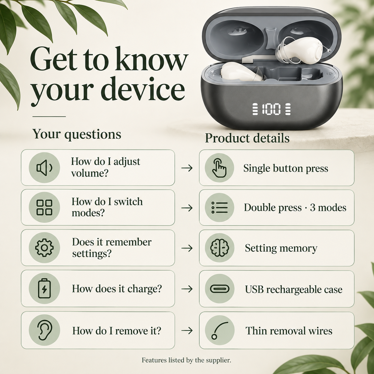 EasyHear Product 2 — questions and features
